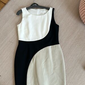 Dress.  Black white tan
